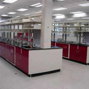 Biologie -Laborarbeitstisch mit Waschbecken in Labormöbeln
